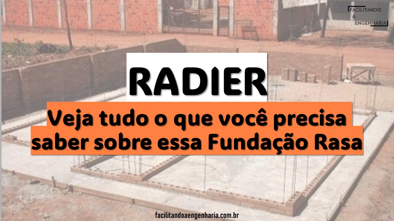 Radier é um tipo de fundação rasa utilizada em construções, que consiste em uma laje maciça de concreto armado ou protendido que cobre toda a área da construção e é apoiada diretamente no solo.